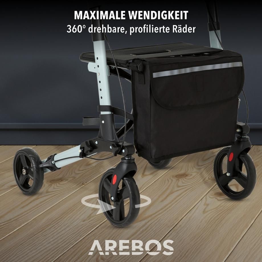 Gehhilfen: Arebos Alu Rollator | Klappbar - NEU – Neu (gemäss Beschreibung) aus Nebikon von warendiscount 8