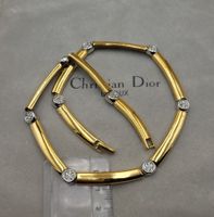Goldene Elegante CHRISTIAN DIOR Halskette Mit Steine