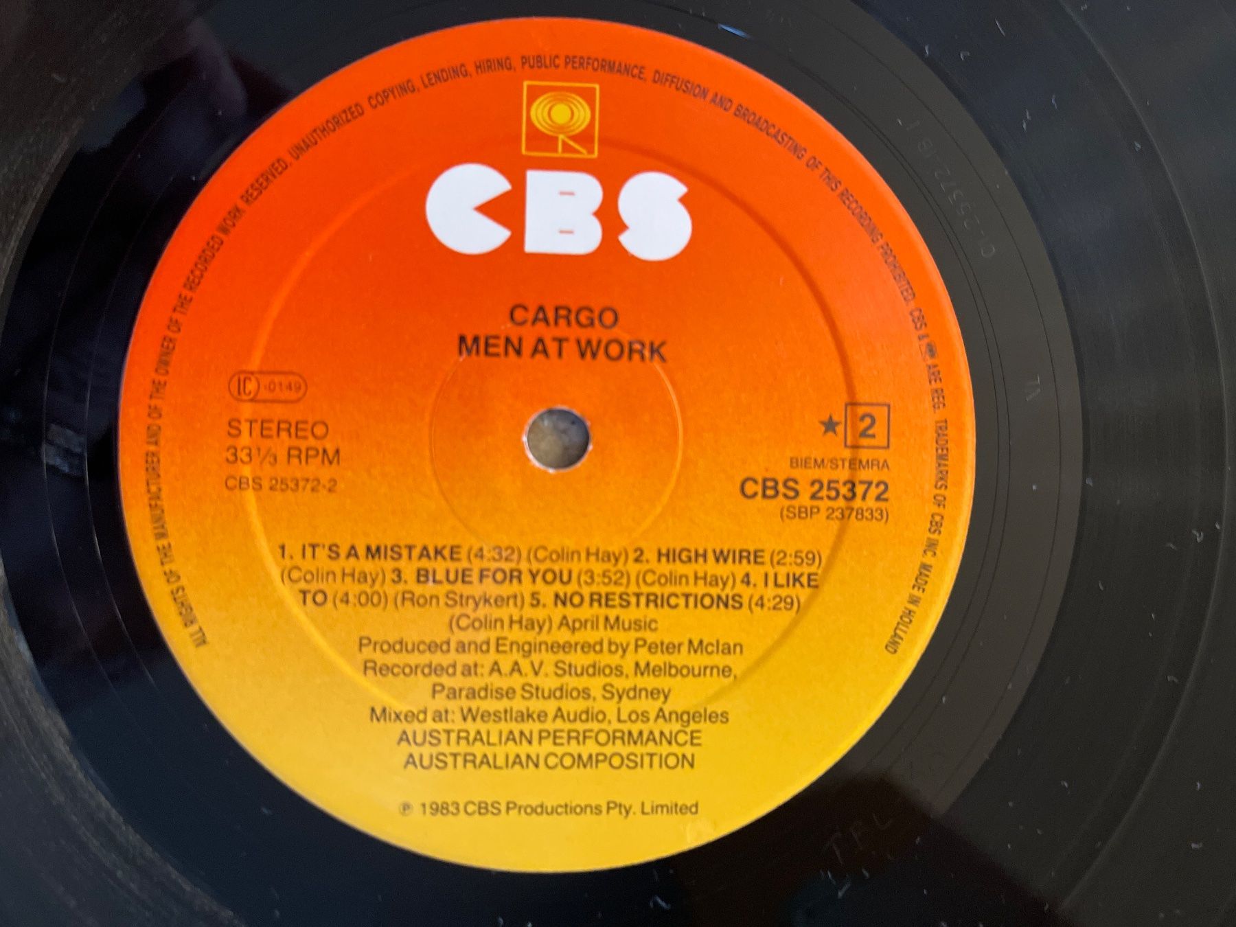 Dischi in vinile: S1689/Men at Work - Cargo – Usato da Frutigen venduto da Philippe_jsp 2
