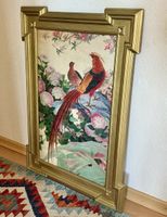 Art Deco Rahmen - Vintage Kunstdruck asiatische Goldfasane