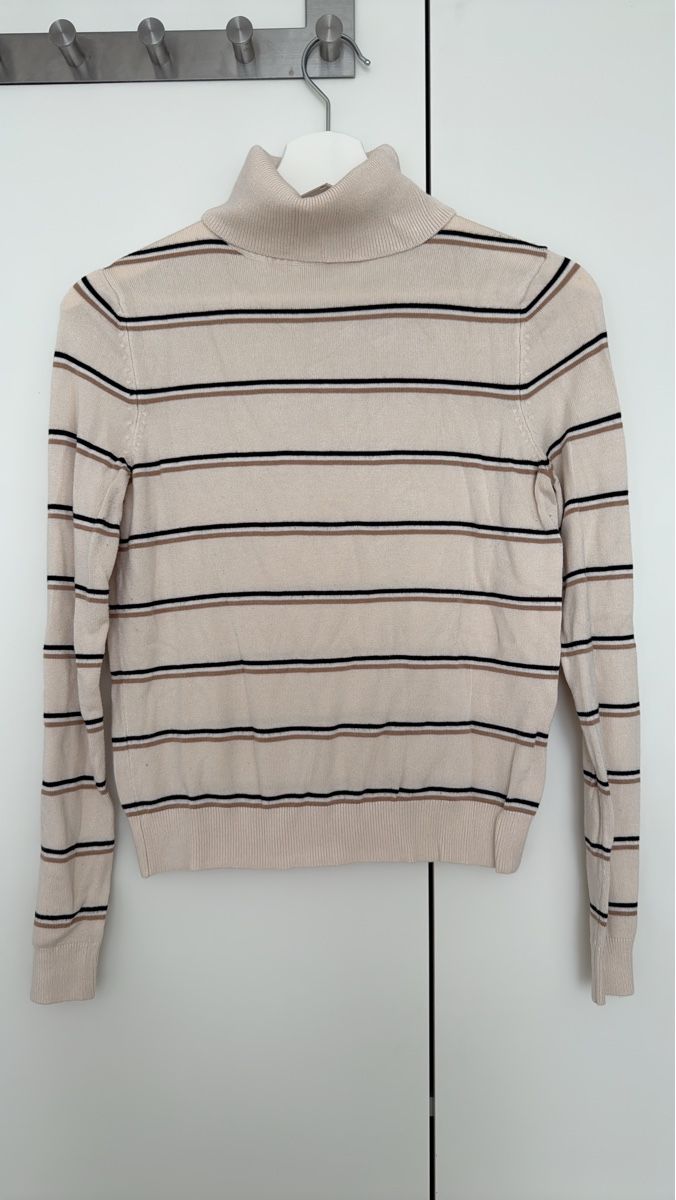 Pimkie Maglioni & Felpe: Damen Rollkragenpullover gestreift beige neuwertig – Usato da Buchs SG venduto da AT.