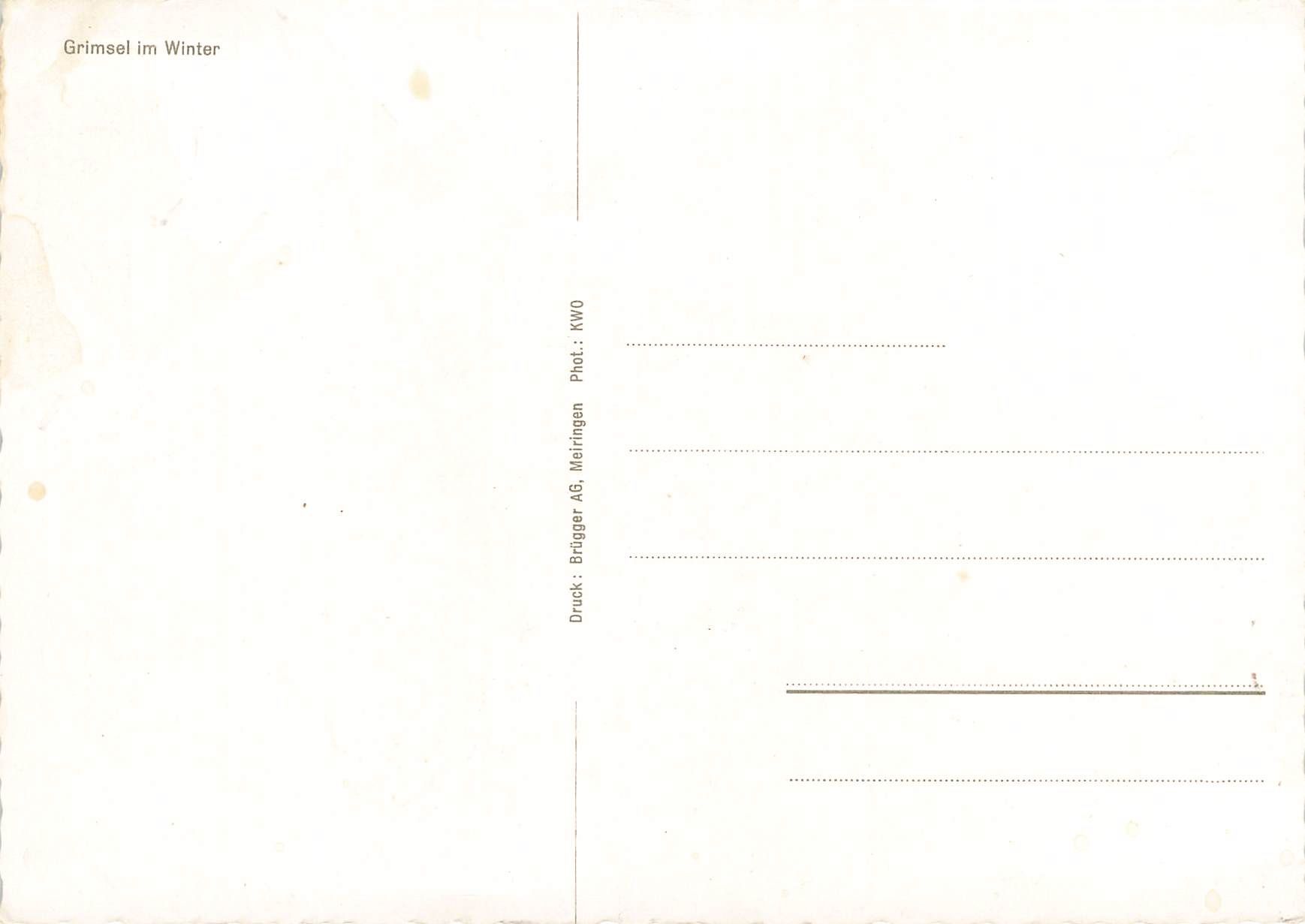 Cartoline postali: Grimsel im winter Sessellift – Usato da Biasca venduto da Blenio71 1