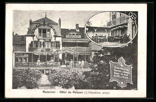 Ansichtskarten: AK Auvernier, Hotel du Poisson, 1922 – Gebraucht aus Berlin von bartko-reher