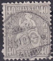 ++++TOP Sitzende Helv.40 Rp, Nr.42, Befund einwandfrei+++