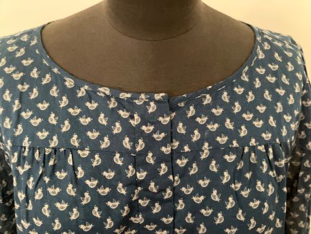Damen Bluse Petrol mit Vogelmuster von Marc O'Polo