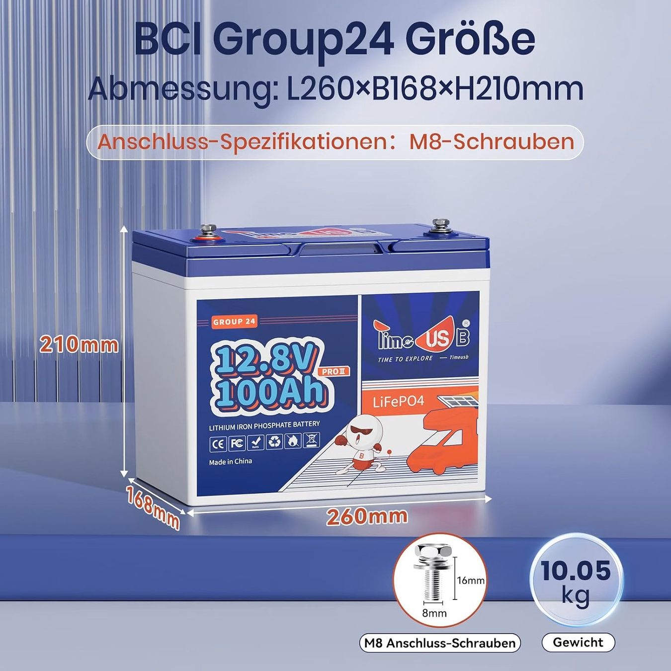 Dispositivi a energia solare: LiFePO4 12,8V 100 AH – Nuovo (secondo la descrizione) da Zürich venduto da Ganjah1 2