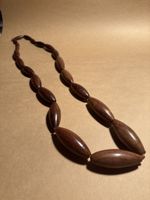 Wunderschöne ungetragene vintage Holzperlenkette