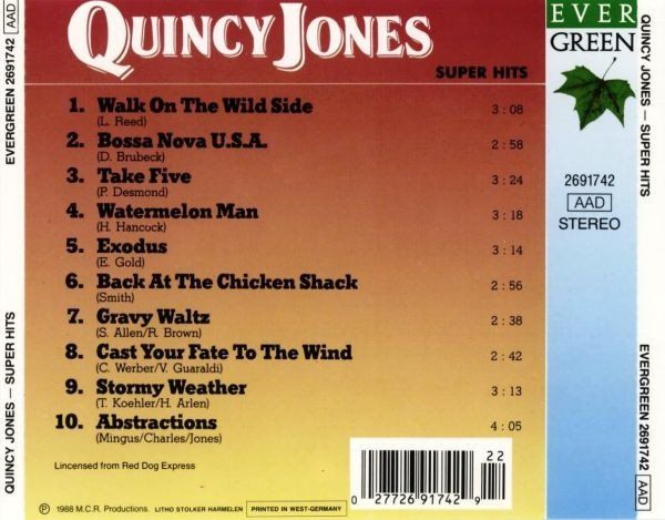 CD: Jones Quincy: Super Hits CD – Nuovo (secondo la descrizione) da Steinhausen venduto da Vilivinili 1