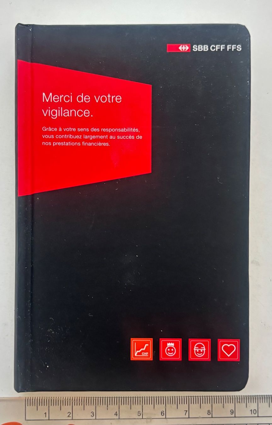 Blocs de correspondance: Carnet de notes SBB CFF FFS - Merci de votre vigilance – D'occasion à Neuchâtel par gefdeneuch