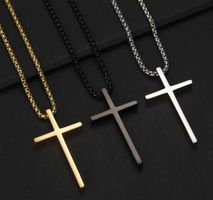 Edelstahl Kreuz Anhänger Halskette für Männer&Frauen Silber