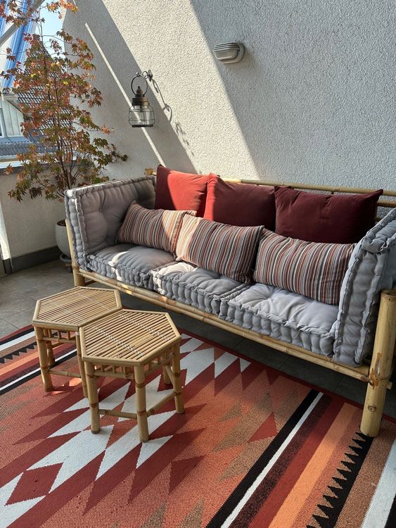 Bambus Sofa Lounge Gartenmöbel Balkonmöbel Boho Stil Set Kaufen auf