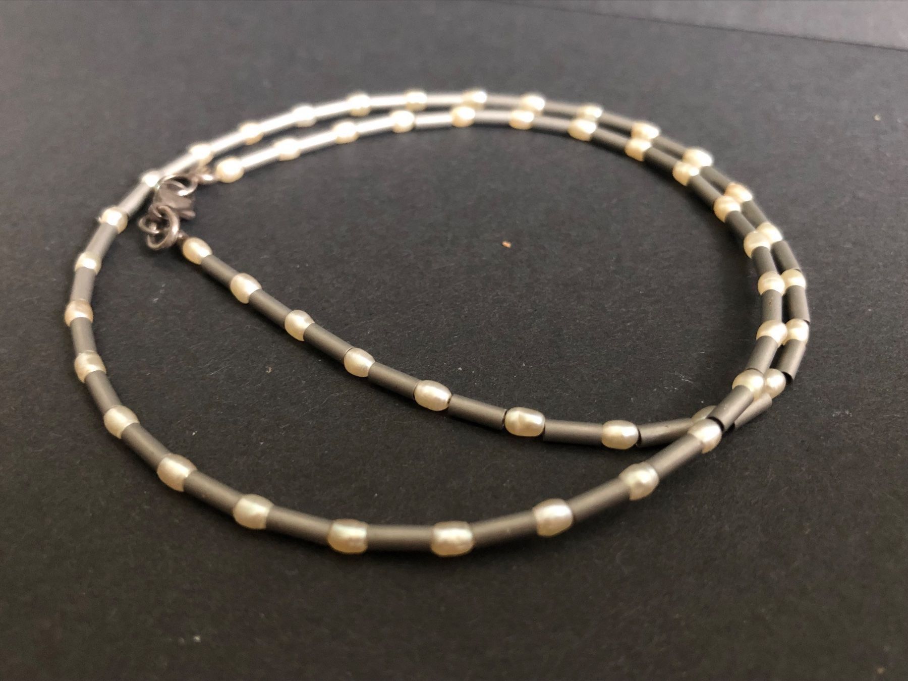 Catenine: Silber Kette mit echten Perlen 925 – Usato da Spiegel b. Bern venduto da Rogger72