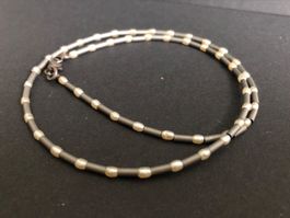 Silber Kette mit echten Perlen 925