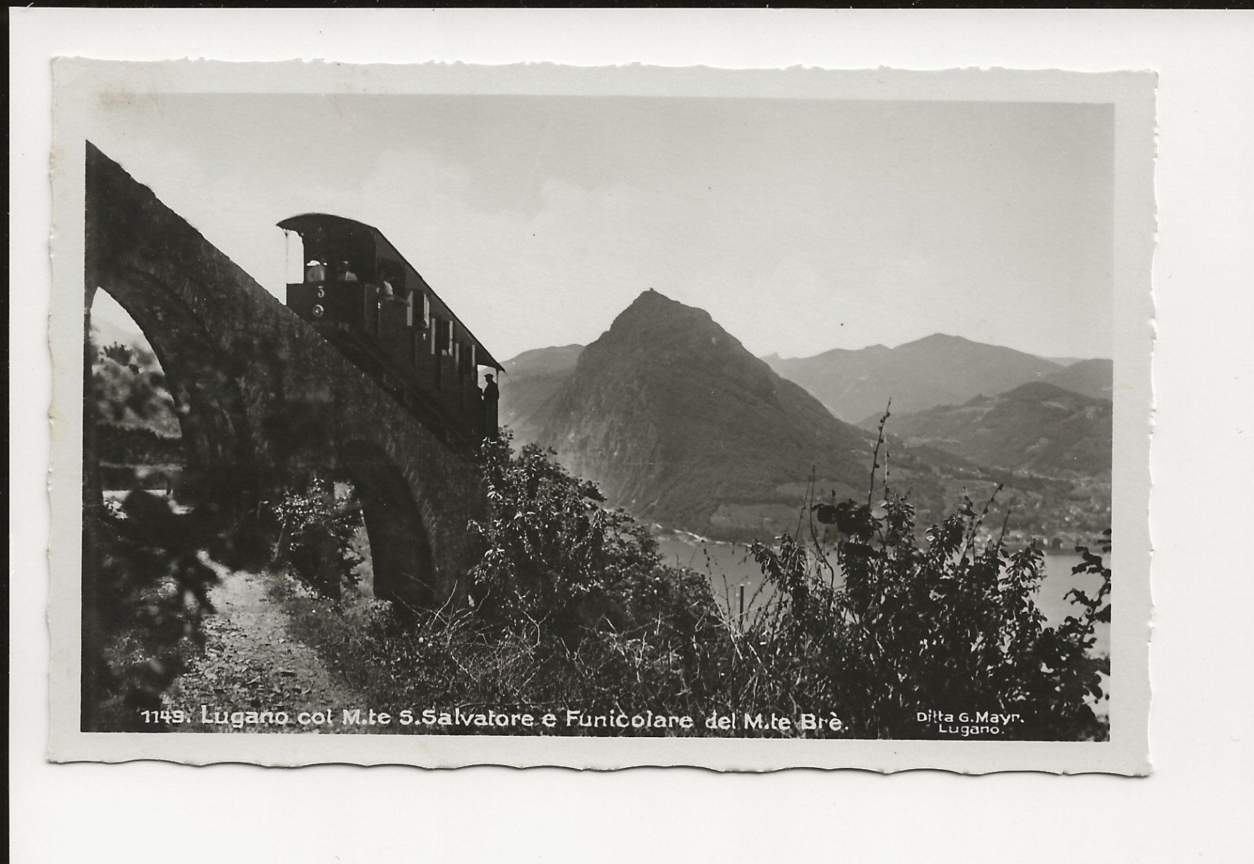 Ansichtskarten: AK ca. 1940 Lugano Mt.San Salvatore, Zahnradbahn ,Funicolare – Gebraucht aus Greifensee von 315WDO