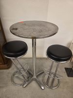 Bartisch mit zwei Barhockern Metall Chrom gebraucht