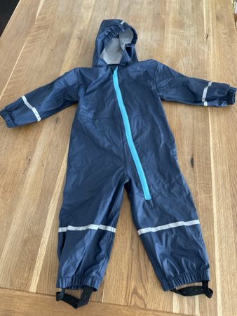 Regenhose Overall Playshoes Grösse 80 dunkelblau gut erhalte