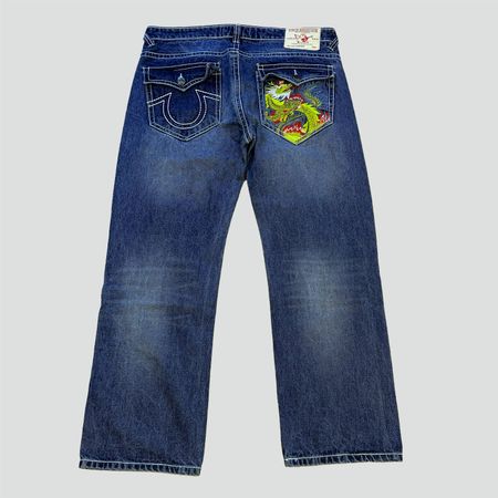 True Religion Stitched Dragon Straight Leg Jeans vintage