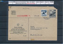 1946 Amtsnachnahmebrief, "Bern - St. Gallen"