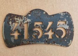 Velonummer VD 1922 Plaque Velo
