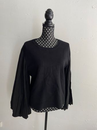 Trendiger Schwarzer Pullover mit Ballonärmeln