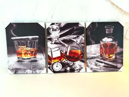 Dekorative Wandbild Trilogie Cognac Club