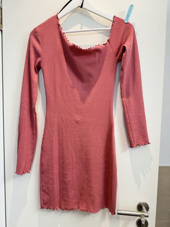 Missguided Kleid schulterfrei rosa (S)