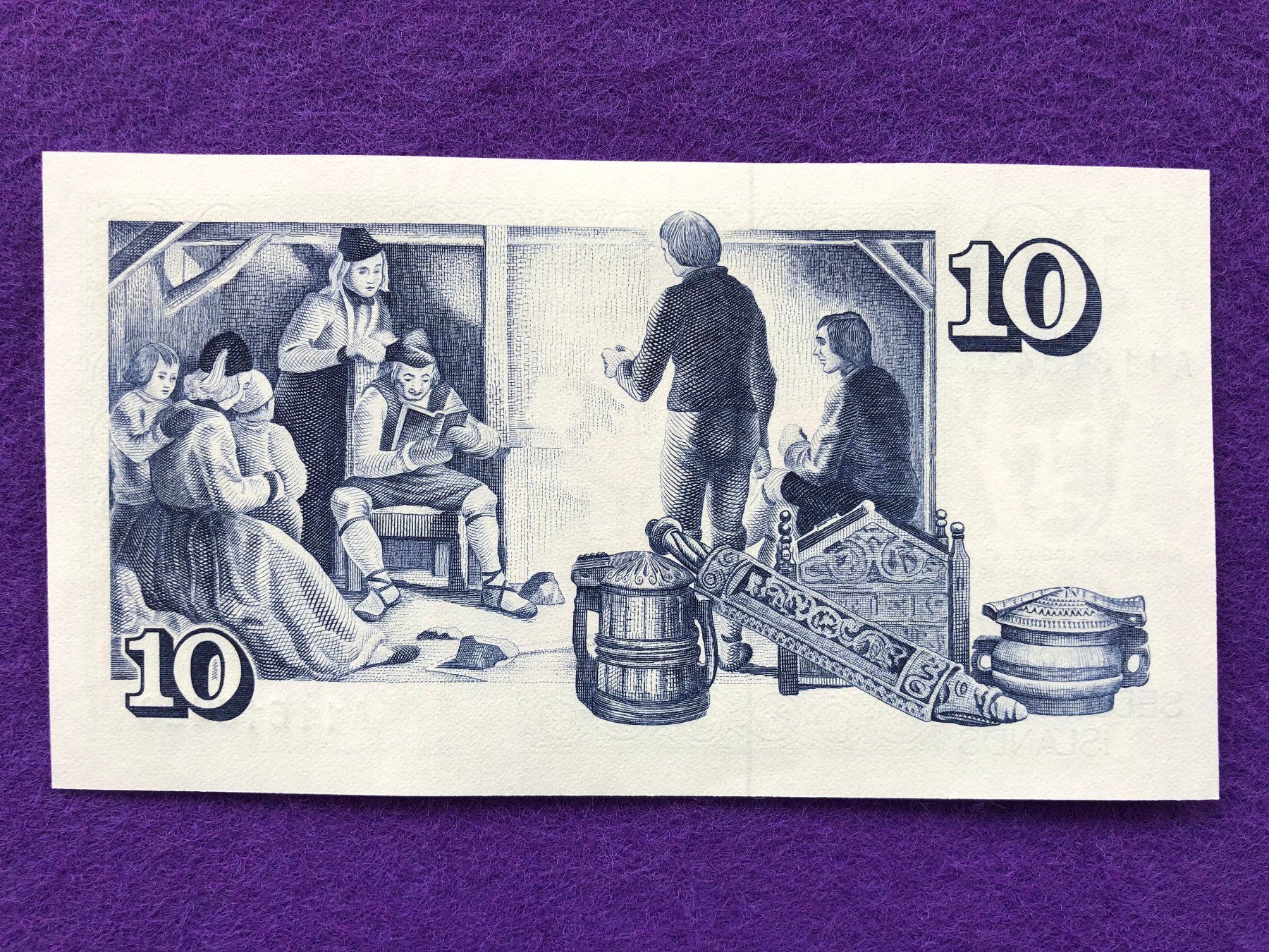 Billets de banque: Island 1961 - 10 Kronen UNC - Kronur – Neuf avec emballage d'origine à Pfäffikon SZ par Sieben77 1