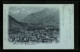 Mondschein-AK Schwanden, Gesamtansicht a