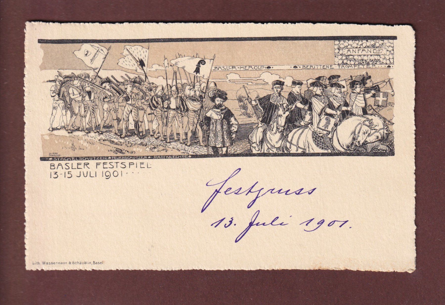 Cartoline postali: BASEL - Festspiel 1901 – Usato da Pully venduto da nicecards