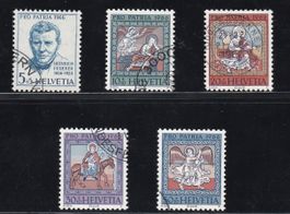 Timbres suisses Pro Patria 1966 oblitérés