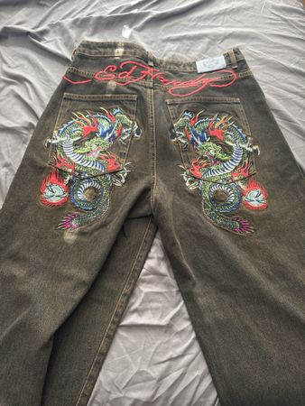 Braune Ed hardy Hosen