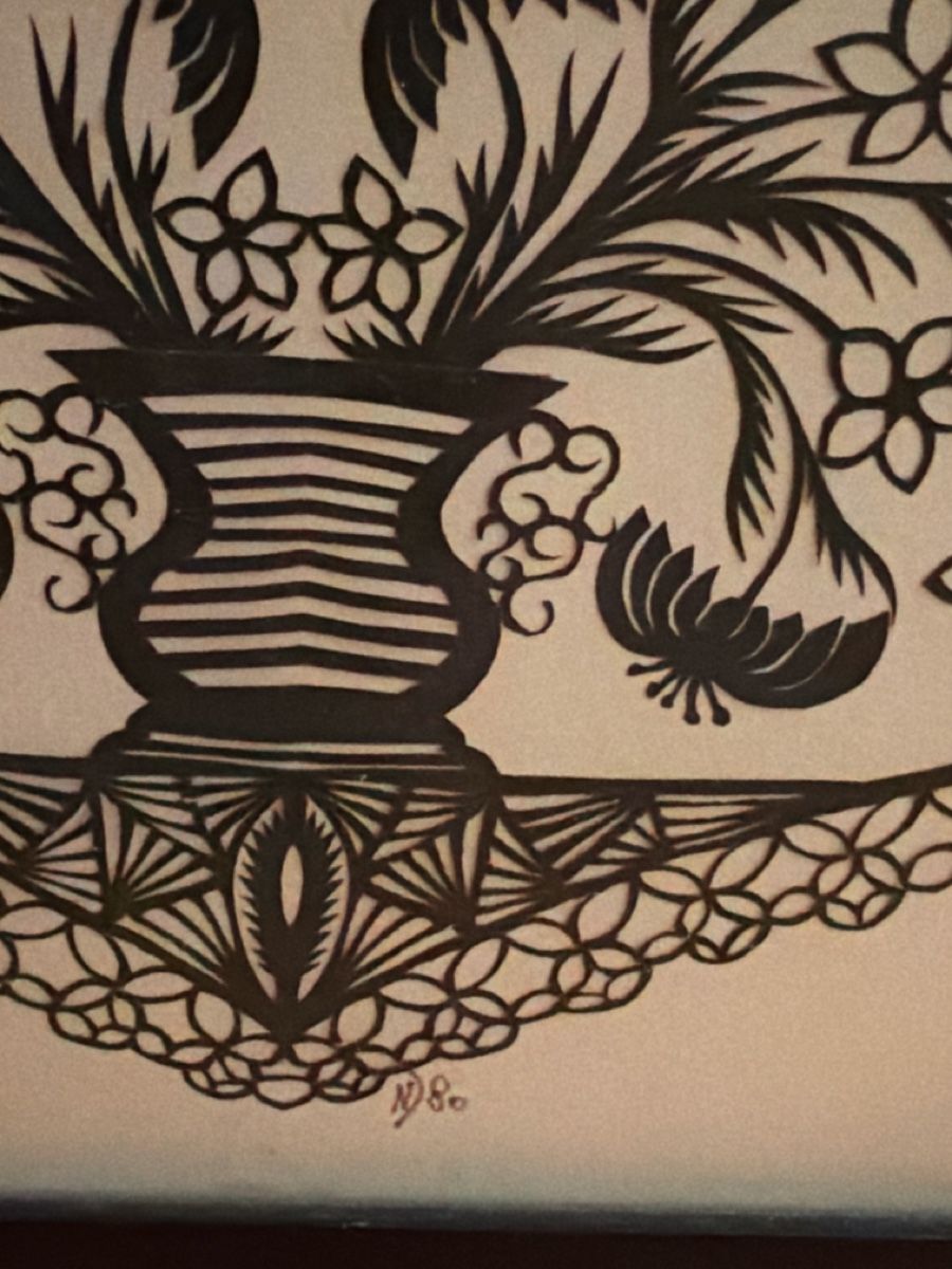 Dipinti: Découpage papier traditionnel fleurs – Usato da Lausanne venduto da Pascal9999 1