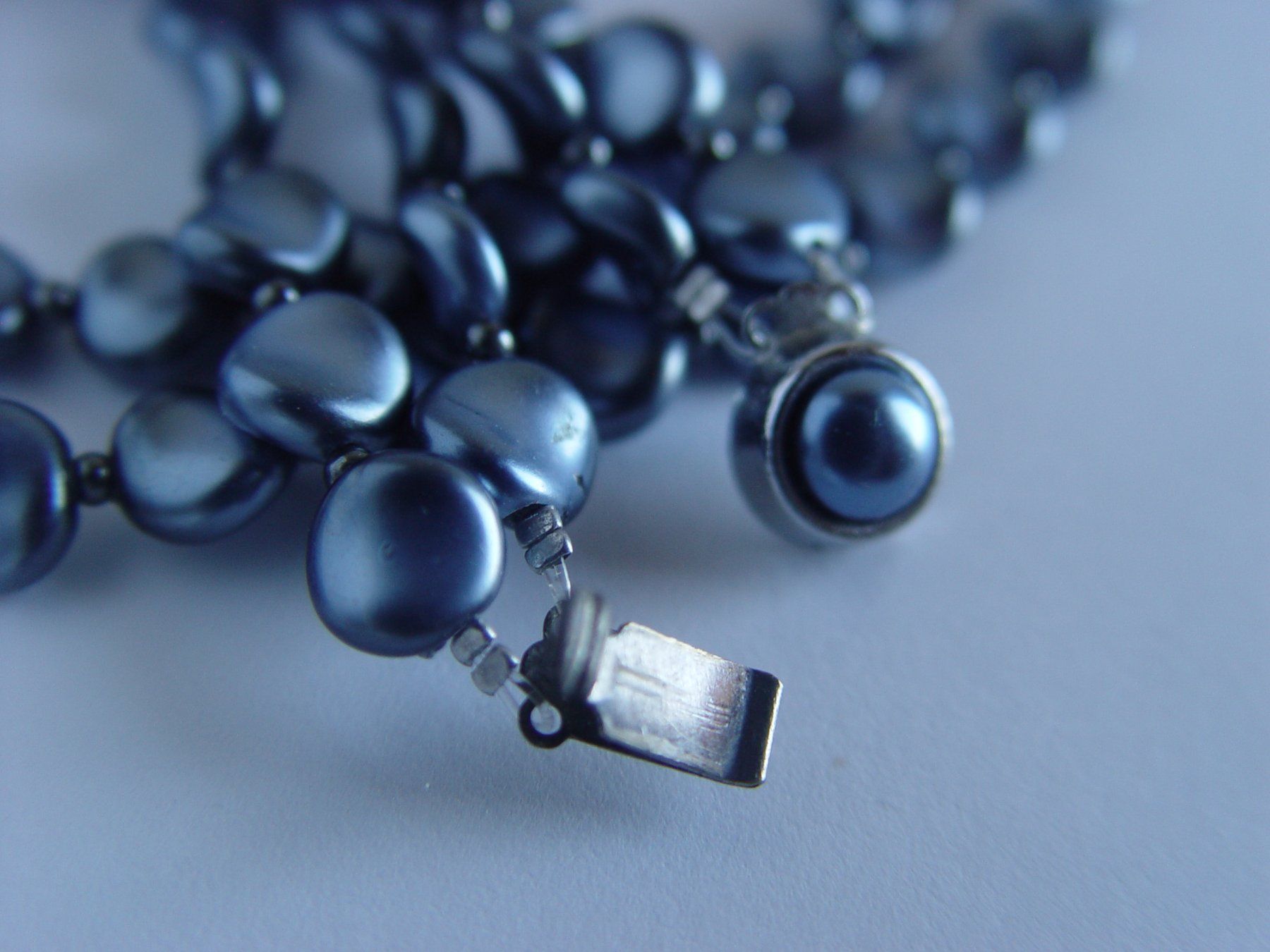 Catenine: Vintage grau-blaue Kette, 2 Reihen – Usato da Henggart venduto da gernli 5