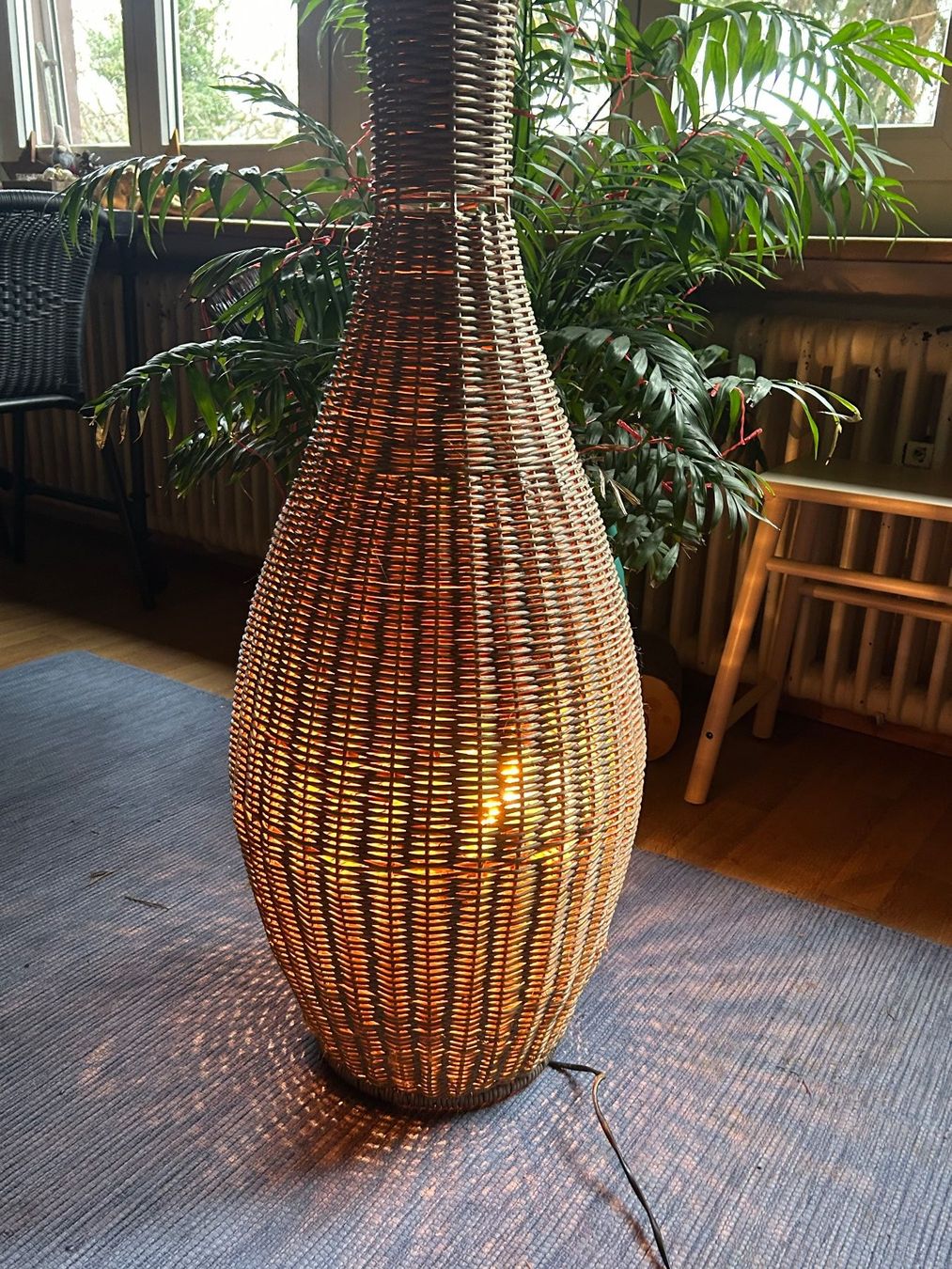Lampade: Vintage Rattan Stehlampe – Usato da Schaffhausen venduto da amwr 2