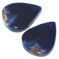 Cabochon Set gelocht L-6815 – 1 Paar Sodalith – je ca. 16x13
