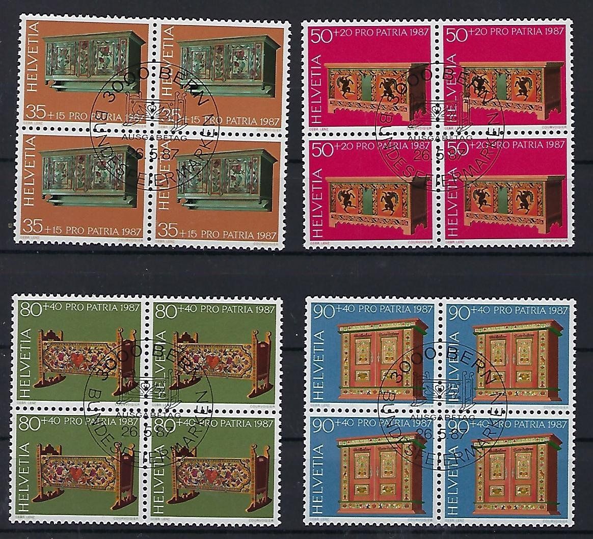 Tutti i francobolli: 1987  Pro Patria Viererblocks ET.  15374 – Usato da Lunden venduto da Animus999