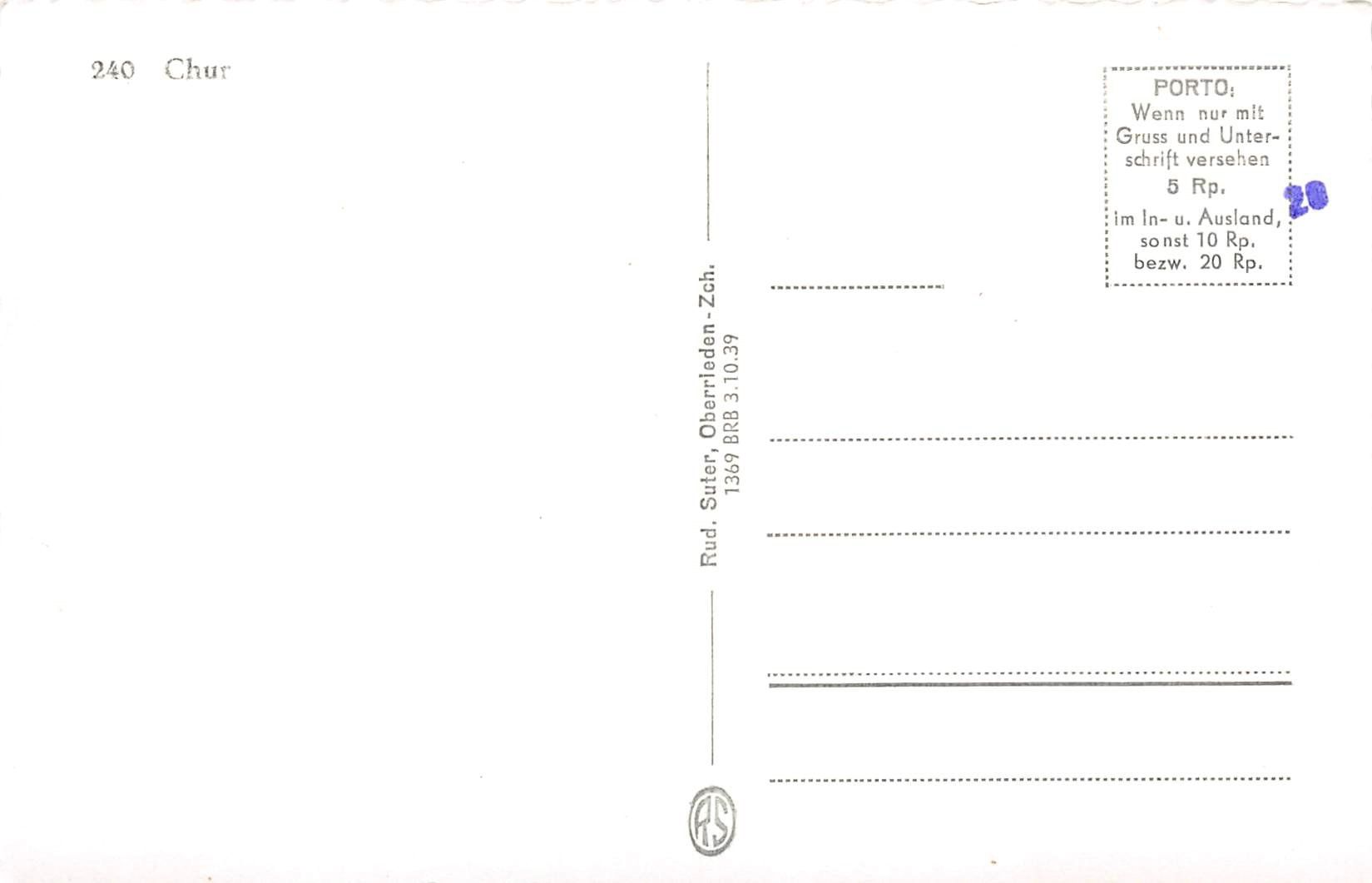 Cartoline postali: 2x Chur, 1x Inneres der Kathedrale – Usato da Ottikon b.Kemptth. venduto da Neptun1974 3