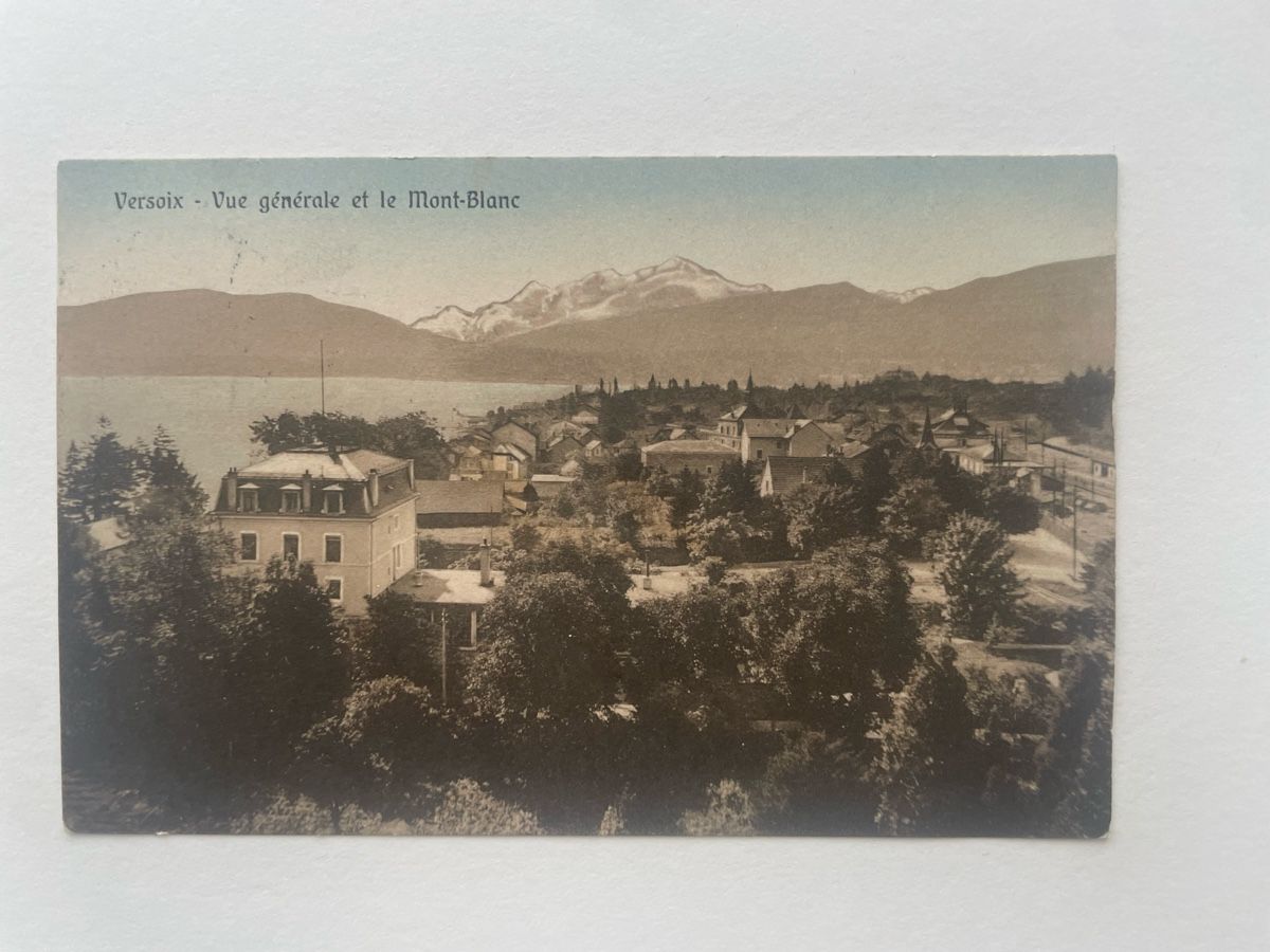 Cartoline postali: AK Versoix KT GE mit Mont-Blanc 1920iger – Usato da Meierskappel venduto da Hala03