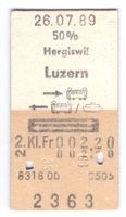 Billette Hergiswil - Luzern (Schiff - Zug Kombibillett)