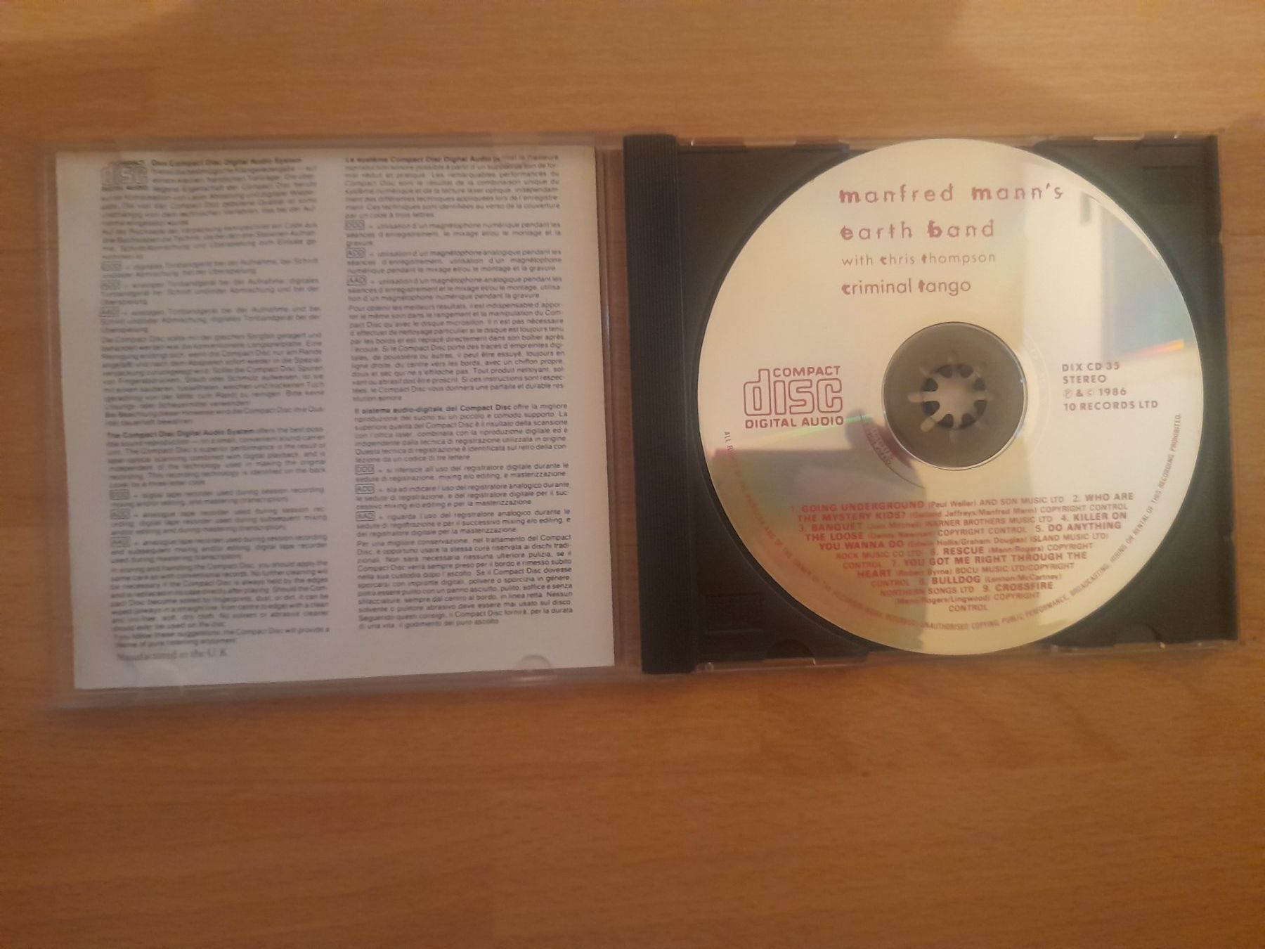 CD: Manfred Mann's Earth Band - Criminal Tango CD – Usato da Lustmühle venduto da chevi03 1