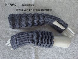 Pulswärmer mit Daumenloch, extra Lang