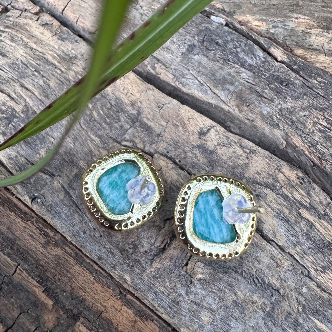 Orecchini pendenti & Orecchini a lobo: Wunderschöne vergoldete Ohrstecker AMAZONIT mit Zirkonia – Nuovo e nell'imballaggio originale da Rombach venduto da Ivreajewels 3