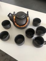 Schwarzes Teekannen Set  6 teilig