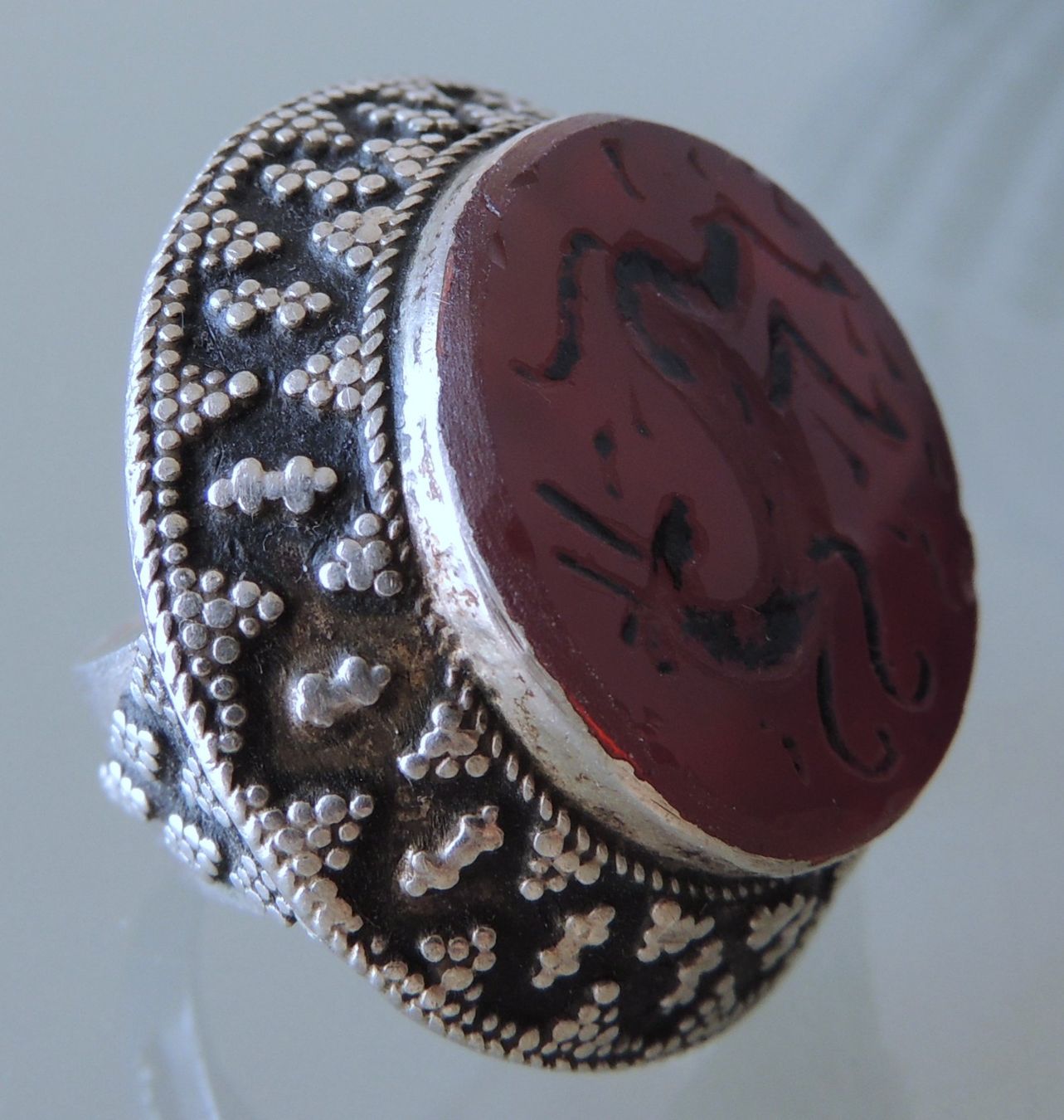 Anelli: Silber 800 Karneol Intaglio Fingerring Gr. 55 – Usato da Waldenburg venduto da schaller707 3