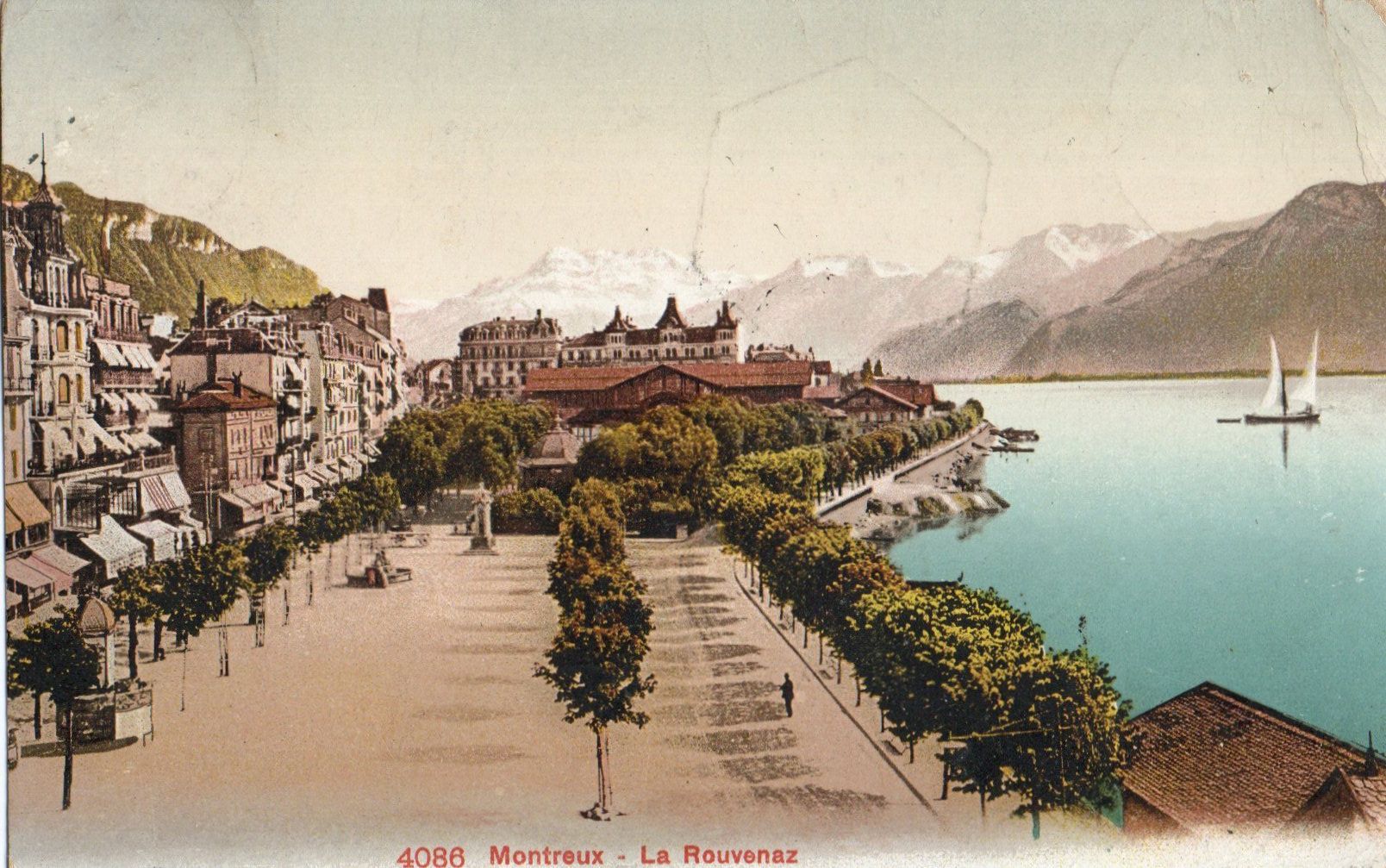Cartoline postali: Montreux - La Rouvenaz – Usato da Melano venduto da pisonsdro