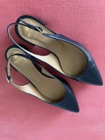 Navyboot Slingpumps Schwarz Leder Grösse 39 guter Zustand