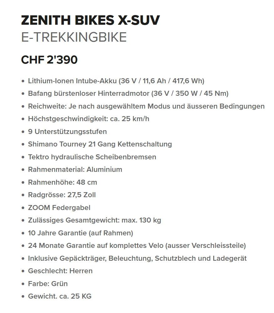 Zenith Bikes Vélos: ZENITH E-BIKE SUV – Neuf (Voir description) à Lyss par Mixbox 9