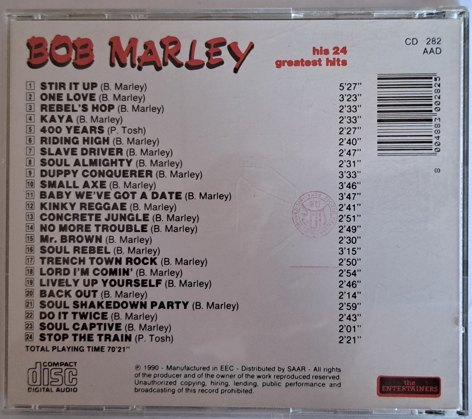 CD: BOB MARLEY - Bob Marley - 24 Greatest Hits – Usato da Tenniken venduto da mik_6mxg 3