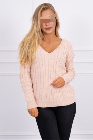 Kesi Cable Knit V-Neck Sweater 70% Wolle - Grosse M/L