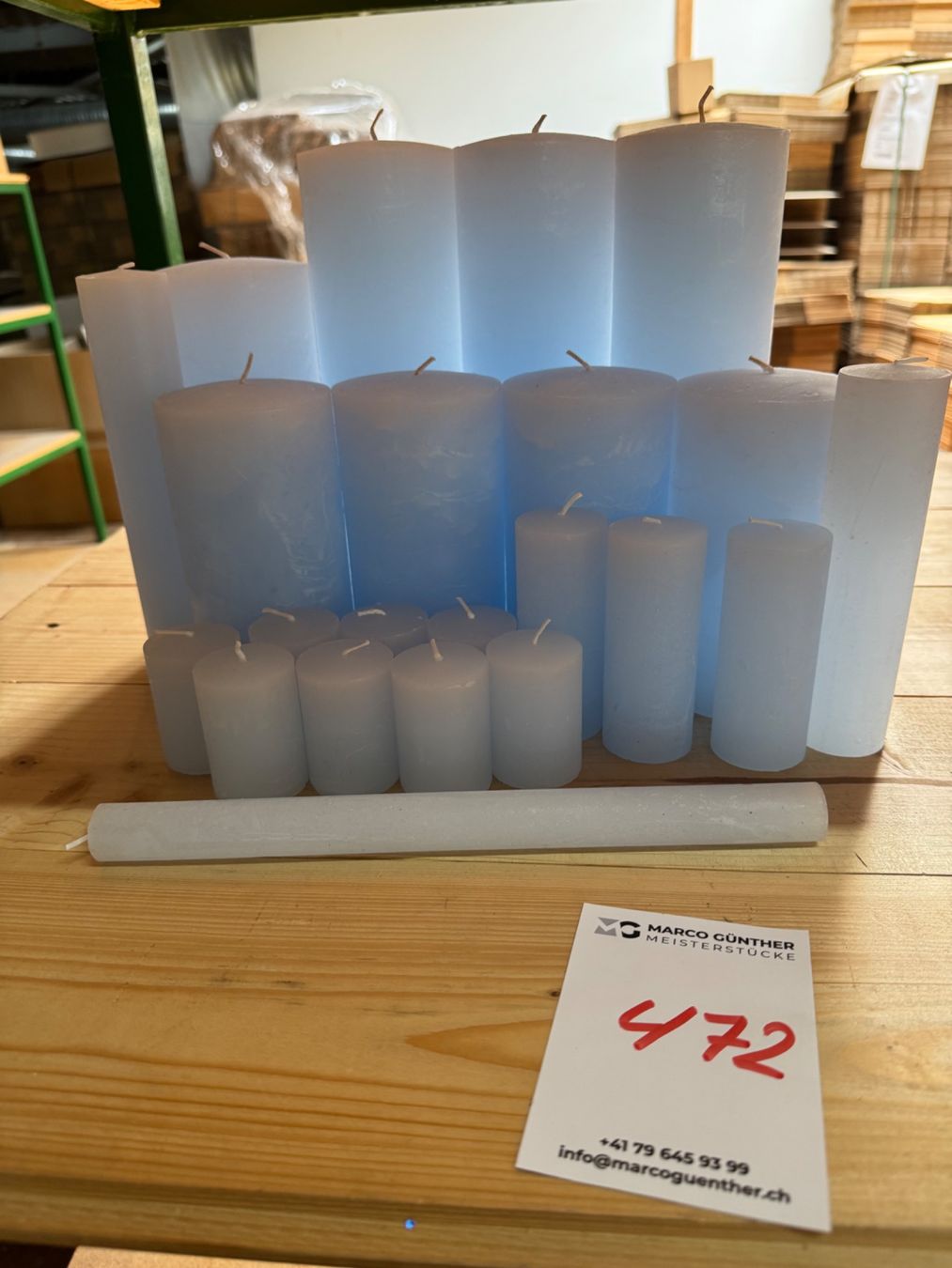 Bougies: 472 Posten Raureifkerzen aus Liquidation – D'occasion à Derendingen par Meisterstuecke